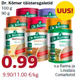 Allahindlus - Dr. Körner täisteragaletid 100 g 90 g