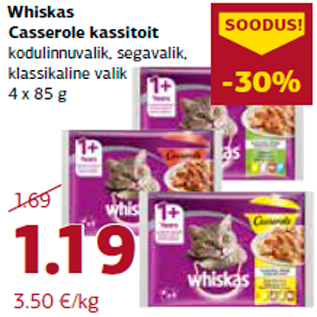 Allahindlus - Whiskas Casserole kassitoit