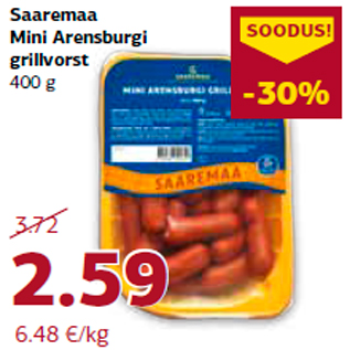 Allahindlus - Saaremaa Mini Arensburgi grillvorst 400 g