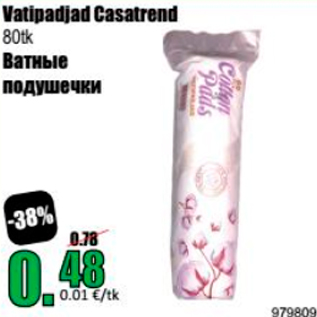 Allahindlus - Vatipadjad Casatrend 80 tk