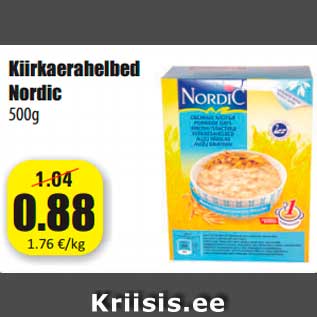 Скидка - Хлопья овсяные быстрого приготовления Nordic 500г