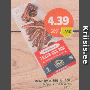 Allahindlus - Oskar Texas BBQ ribi, 700 g