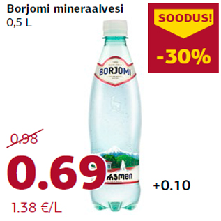 Скидка - Минеральная вода Borjomi 0,5 л