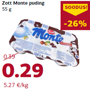 Скидка - Пудинг Monte 55 г