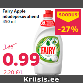 Allahindlus - Fairy Apple nõudepesuvahend 450 ml