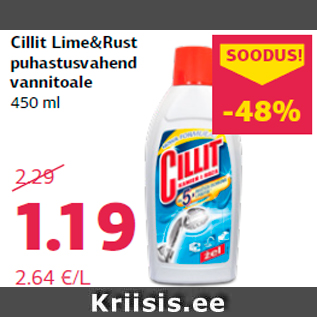 Allahindlus - Cillit Lime&Rust puhastusvahend vannitoale 450 ml