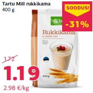 Allahindlus - Tartu Mill rukkikama 400 g