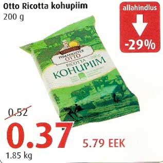 Allahindlus - Otto Ricotta kohupiim