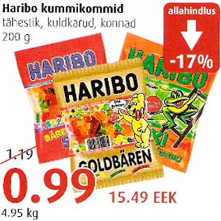 Allahindlus - Haribo kummikommid