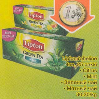 Allahindlus - Lipton roheline tee, 25 pakki . Citrus . Mint