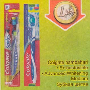 Allahindlus - Colgate hambahari . 5+ aastastele . Advanced Whitening Medium