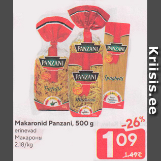 Allahindlus - Makaronid Panzani, 500 g