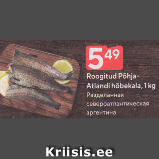 Allahindlus - Roogitud Põhja- Atlandi hõbekala, 1 kg