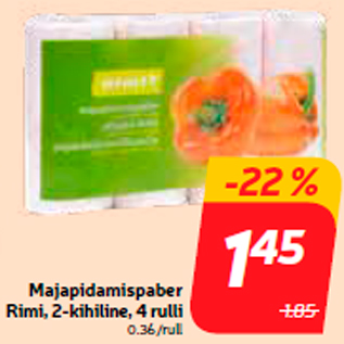 Allahindlus - Majapidamispaber Rimi, 2-kihiline, 4 rulli