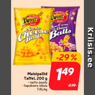 Allahindlus - Maisipallid Taffel, 200 g