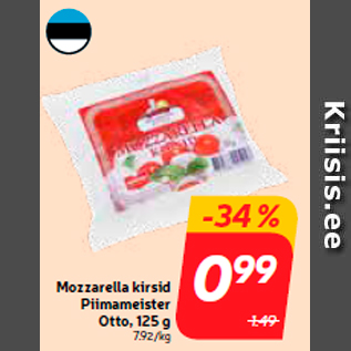 Allahindlus - Mozzarella kirsid Piimameister Otto, 125 g