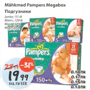 Allahindlus - Mähkmed Pampers Megabox