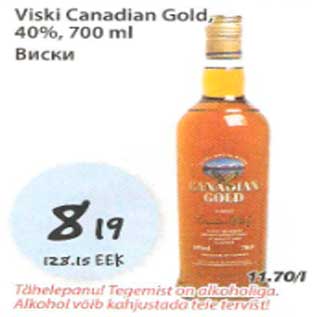 Allahindlus - Viski Canadian Gold