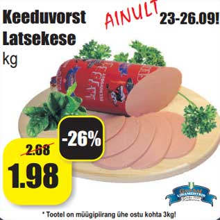 Allahindlus - Keeduvorst Latsekese kg