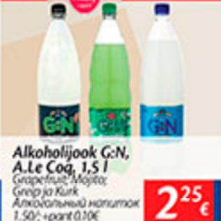 Allahindlus - Alkoholijook G:N, A. Le Coq, 1,5 l