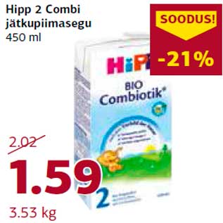 Allahindlus - Hipp 2 Combi jätkupiimasegu 450 ml