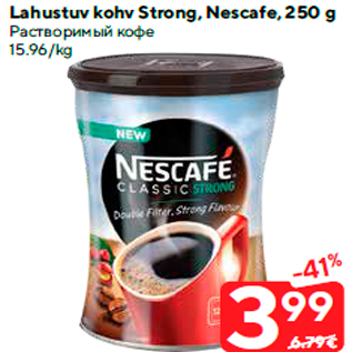 Allahindlus - Lahustuv kohv Strong, Nescafe, 250 g