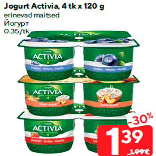 Allahindlus - Jogurt Activia, 4 tk x 120 g