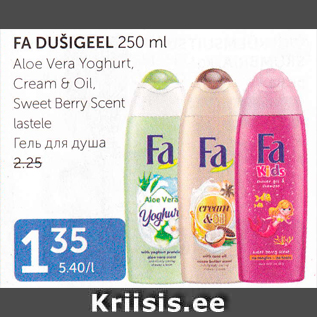 Allahindlus - FA DUŠIGEEL 250 ml