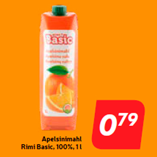 Скидка - Апельсиновый сок Rimi Basic, 100%, 1 л