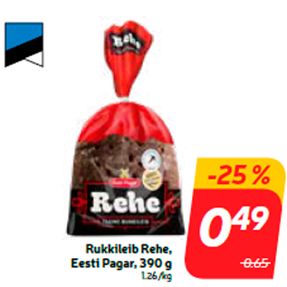 Allahindlus - Rukkileib Rehe, Eesti Pagar, 390 g