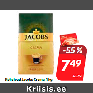 Allahindlus - Kohvioad Jacobs Crema, 1 kg