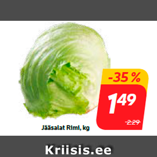 Allahindlus - Jääsalat Rimi, kg