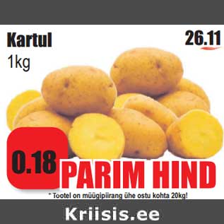 Allahindlus - Kartul 1kg