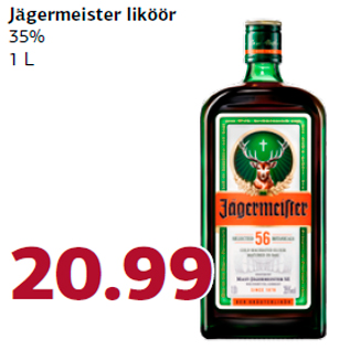 Allahindlus - Jägermeister liköör 35% 1 L