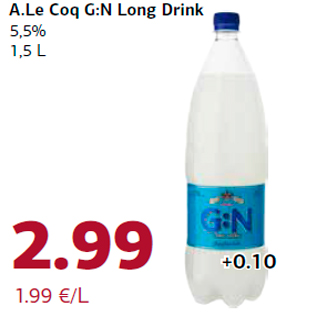 Allahindlus - A.Le Coq G:N Long Drink 5,5% 1,5 L