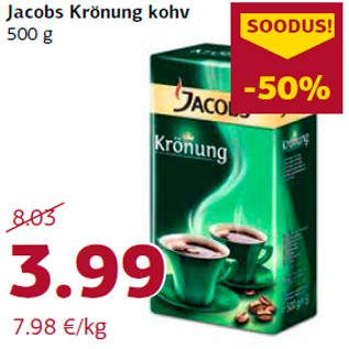 Allahindlus - Jacobs Krönung kohv 500 g
