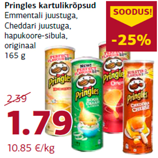 Скидка - Картофельные чипсы Pringles