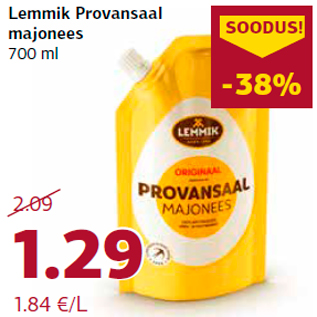 Allahindlus - Lemmik Provansaal majonees 700 ml