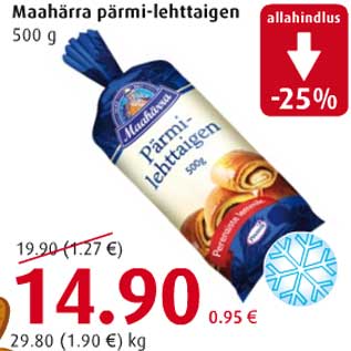 Allahindlus - Maahärra pärmi-lehttaigen