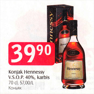Allahindlus - Konjak Hennessy V.S.O.P.