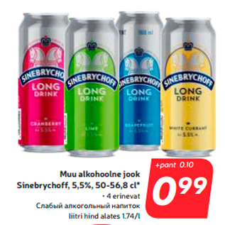 Allahindlus - Muu alkohoolne jook Sinebrychoff, 5,5%, 50-56,8 cl*