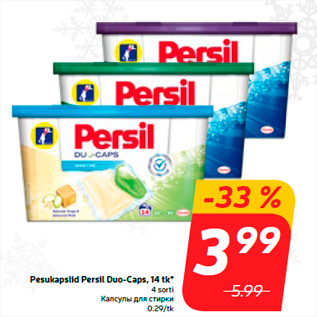 Allahindlus - Pesukapslid Persil Duo-Caps, 14 tk*