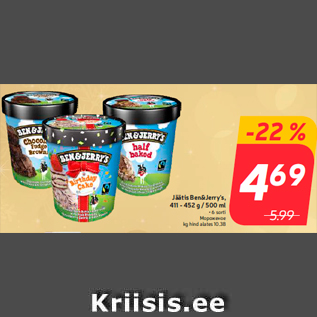 Allahindlus - Jäätis Ben&Jerry