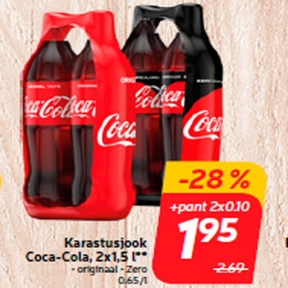 Allahindlus - Karastusjook Coca-Cola, 2x1,5 l**