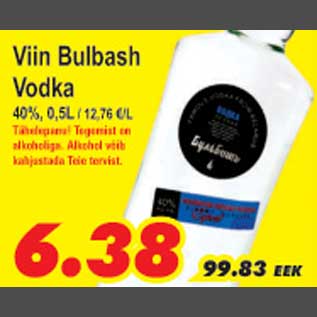 Allahindlus - Viin Bulbash Vodka