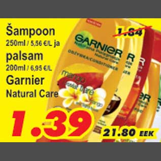 Allahindlus - Šampoon/ palsam Garnier Natural Care