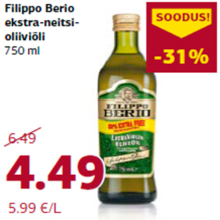 Allahindlus - Filippo Berio ekstra-neitsioliiviõli 750 ml