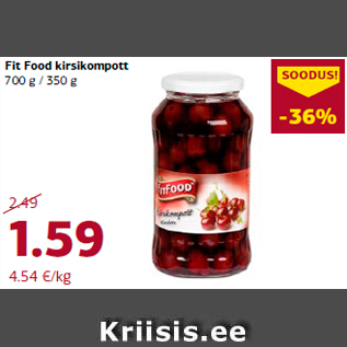 Allahindlus - Fit Food kirsikompott