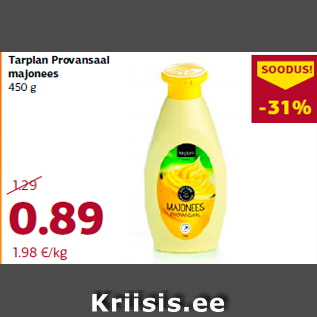 Allahindlus - Tarplan Provansaal majonees 450 g