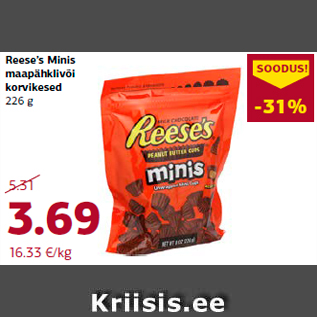 Allahindlus - Reese’s Minis maapähklivõi korvikesed 226 g